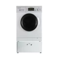 Equator Compact 13 Lbs Combination Washer Dryer Vented/Ventless Dry + Laundry Pedestal With Drawer - White
