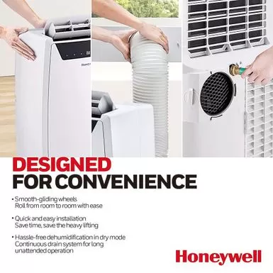 Honeywell - Classic 700 Sq. Ft. Portable Air Conditioner With Dehumidifier - White 10 Honeywell - Classic 700 Sq. Ft. Portable Air Conditioner With Dehumidifier - White - Image 8