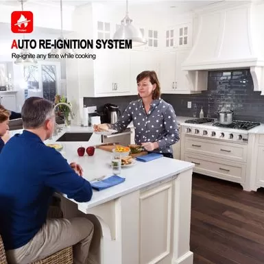 GASLAND Chef 48'' Gas Rangetop With Indicator Light 6 Deep Recessed Sealed Burners & Griddle Continuous Cast Iron Grates - Silver 7 GASLAND Chef 48'' Gas Rangetop With Indicator Light 6 Deep Recessed Sealed Burners & Griddle Continuous Cast Iron Grates - Silver - Image 5