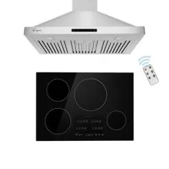 2 Piece Kitchen Appliances Packages Including 30" Induction Cooktop And 36" Wall Mount Range Hood - 30"
