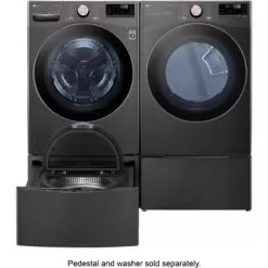 LG - 7.4 Cu. Ft. Stackable Smart Electric Dryer With Steam And Built-In Intelligence - Black Steel -Appliance Shop 35c531db 3031 54ed bdd3 3624c0ba9072