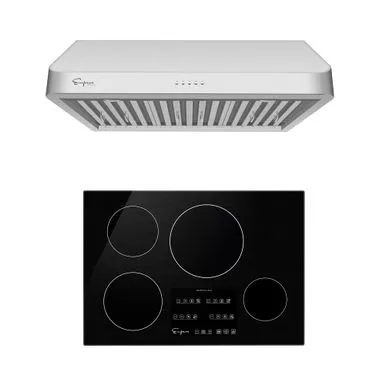 2 Piece Kitchen Package With 30" Induction Cooktop & 30" Ducted Under Cabinet Range Hood - N/A - Silver 3 2 Piece Kitchen Package With 30" Induction Cooktop & 30" Ducted Under Cabinet Range Hood - N/A - Silver