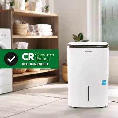 Honeywell - 70 Pint Dehumidifier - White 5 Honeywell - 70 Pint Dehumidifier - White - Image 3