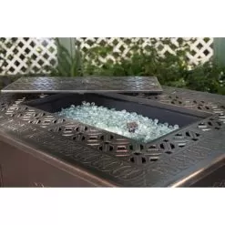 Fire Sense - Dynasty Rectangular Aluminum LPG Fire Pit - Antique Bronze -Appliance Shop 37f319f8 0445 5cd3 9587 1fd74c7439b8