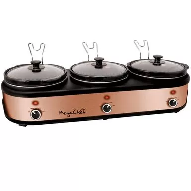 MegaChef 3 Set 2.5Qt Slow Cooker Server Copper/Black With Ceramic Pots - Black 5 MegaChef 3 Set 2.5Qt Slow Cooker Server Copper/Black With Ceramic Pots - Black - Image 3