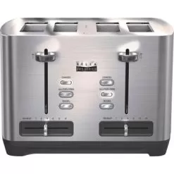 Bella Pro Series - 4-Slice Wide-Slot Toaster - Stainless Steel