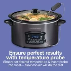 Hamilton Beach 6 Quart Programmable Defrost Slow Cooker With Temperature Probe - Silver -Appliance Shop 39ea8048 7855 4864 becf 46463bbfa4fc