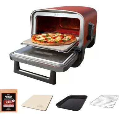 Ninja - Woodfire 8-in-1 Outdoor Oven, 700°F High Heat Roaster, Pizza Oven, BBQ Smoker With Woodfire Technology - Terracotta Red 3 Ninja - Woodfire 8-in-1 Outdoor Oven, 700°F High Heat Roaster, Pizza Oven, BBQ Smoker With Woodfire Technology - Terracotta Red