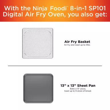 Ninja - Foodi 8-in-1 Digital Air Fry Oven, Toaster, Flip-Away Storage, Dehydrate, Keep Warm - Stainless Steel/Black 18 Ninja - Foodi 8-in-1 Digital Air Fry Oven, Toaster, Flip-Away Storage, Dehydrate, Keep Warm - Stainless Steel/Black - Image 16