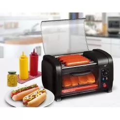 Elite Gourmet - 210w Analog Hot Dog Roller & Toaster Oven - Black -Appliance Shop 3e2c8e05 ecc0 50de 9ff6 3481d9ef4bda