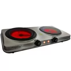MegaChef Portable Dual Vitro-Ceramic Infrared Cooktop - Hot Plate - 2 - Silver -Appliance Shop 3e5ab02f 539b 4d07 93a2 3439e37601a3