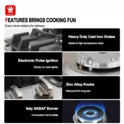 GASLAND Chef 12'' Gas Stove Top Stainless Steel 2 Burner NG/LPG Convertible Built-in Gas Cooktop, CSA Certification - Stainless Steel -Appliance Shop 3e943f58 2184 4c2e 8906 08c2290054be