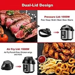 Galanz 12-in-1 Electric Pressure Cooker & Air Fryer With 12 Preset Programs Including Slow Cook, AirFry, Dehydrate, Rice, Grill, Roast, Steam, Beans, Stew, Warm, 6 Qt, 1000W/1500W, Stainless Steel -Appliance Shop 3f3c65c0 5ac6 4bfb 8056 b11c6cd8c0f3