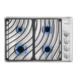 Gasland Chef 30" Built-in Gas Cooktop Stainless Steel 4 Italy Sabaf Burner NG/LPG Convertible Gas Stovetop - Black