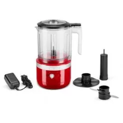 KitchenAid Cordless 5-Cup Food Chopper With Multi-Purpose Blade And Whisk Accessory In Empire Red