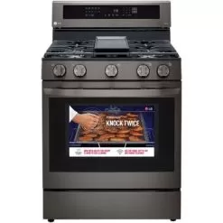 LG 5.8-Cu. Ft. Gas Convection Smart Range With AirFry And InstaView, Black Stainless Steel -Appliance Shop 436d66c4 f8a9 42be 8234 765327b695e7