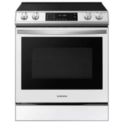 Samsung 6.3 Cu. Ft. Bespoke White Glass Smart Front Control Slide-In Electric Range