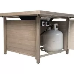 Fire Sense - Langhorne Square Aluminum LPG Fire Pit - Barnwood -Appliance Shop 45ab36ab ae9a 5abb 96e1 8c3d60e663da