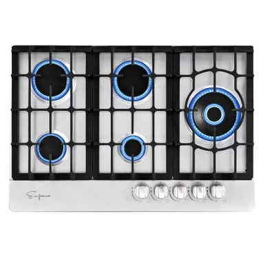 30" Built-in 5 Burners Stainless Steel Gas Cooktop - LPG Convertible - 18,000-BTUs Power Burner - 30 Inch - 30 Inch 3 30" Built-in 5 Burners Stainless Steel Gas Cooktop - LPG Convertible - 18,000-BTUs Power Burner - 30 Inch - 30 Inch