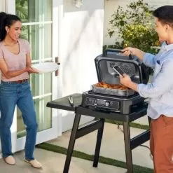 Ninja - Woodfire ProConnect Premium XL Outdoor 7-in-1 Grill & Smoker, App Enabled, Air Fryer, 2 Built-In Thermometers - Blue -Appliance Shop 4836b291 06e6 5f99 b21f 0d72a9737c08