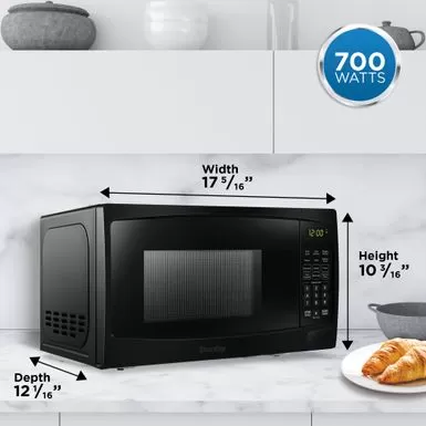 Danby 0.7 Cu. Ft. Microwave In Black - Black 4 Danby 0.7 Cu. Ft. Microwave In Black - Black - Image 2