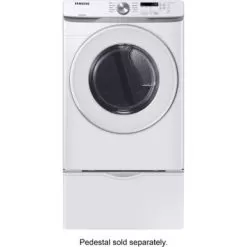 Samsung - 7.5 Cu. Ft. Stackable Electric Dryer With Sensor Dry - White -Appliance Shop 491e7907 86ae 5548 aecb 27c840362fa9