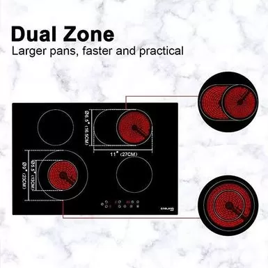 Gasland Chef 30"Built-in Radiant Electric Cooktop With 4 Burners, Electric Ceramic Cooktop In Black, 240V - Black 6 Gasland Chef 30"Built-in Radiant Electric Cooktop With 4 Burners, Electric Ceramic Cooktop In Black, 240V - Black - Image 4