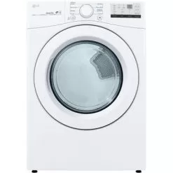 LG - 7.4 Cu. Ft. Stackable Electric Dryer With FlowSense - White