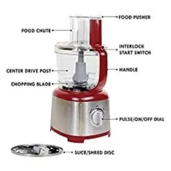 Kenmore 11-Cup Food Processor And Vegetable Chopper With Reversible Slicing/Shredding Disc, Chop, Slice, Shred, Mince, Grate, Puree, Stainless Steel, 500W, Red And Silver -Appliance Shop 52f679a5 706f 487b adb8 2e6d5ff7e0bf