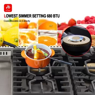 GASLAND Chef 48'' Gas Rangetop With Indicator Light 6 Deep Recessed Sealed Burners & Griddle Continuous Cast Iron Grates - Silver 8 GASLAND Chef 48'' Gas Rangetop With Indicator Light 6 Deep Recessed Sealed Burners & Griddle Continuous Cast Iron Grates - Silver - Image 6