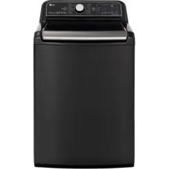 LG - 5.5 Cu. Ft. High-Efficiency Smart Top Load Washer With Steam And TurboWash3D Technology - Black Steel