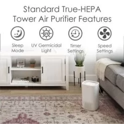 Crane True HEPA Air Purifier With UV Light For Rooms Up To 250 Sq. Ft. - White 13 Crane True HEPA Air Purifier With UV Light For Rooms Up To 250 Sq. Ft. - White -Appliance Shop 558852cd 6dd3 4b74 93a3 ba4a1fedbd87