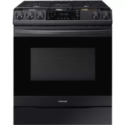 Samsung 6.0-Cu. Ft. Front Control Slide-In Gas Range With AirFry, Brushed Black