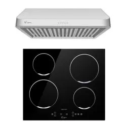 2 Piece Kitchen Appliances Packages Including 24" Induction Cooktop And 30" Under Cabinet Range Hood - 24"