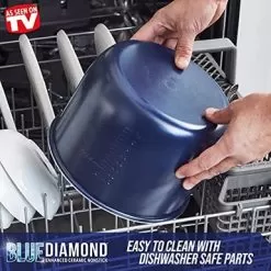 Blue Diamond Ceramic Nonstick, 16-in-1 6QT Electric Pressure Cooker, Slow Cooker, Rice Cooker, Yogurt Maker, Saute, Steamer And More, Programable, Dishwasher Safe Pot, PFAS-Free, Blue -Appliance Shop 580159f5 24d6 47af a3e1 09eeaf0b80b6