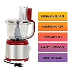 Kenmore 11-Cup Food Processor And Vegetable Chopper With Reversible Slicing/Shredding Disc, Chop, Slice, Shred, Mince, Grate, Puree, Stainless Steel, 500W, Red And Silver -Appliance Shop 585ffdfb 0abc 4b93 bda3 5619ab37c6a2