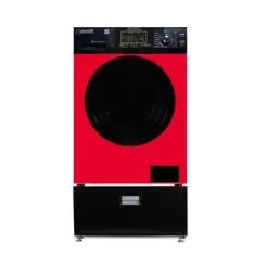 Equator 18lbs. Combination Washer Dryer-Sanitize, Allergen, Winterize, Vented/Ventless Dry & Laundry Pedestal With Drawer - Red/Black