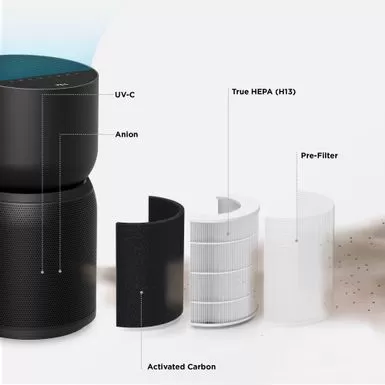 TCL - Breeva A3 246 Sq. Ft. Smart True HEPA Air Purifier - Black 7 TCL - Breeva A3 246 Sq. Ft. Smart True HEPA Air Purifier - Black - Image 5