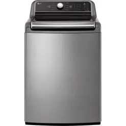 LG - 5.5 Cu. Ft. High Efficiency Smart Top Load Washer With TurboWash3D - Graphite Steel