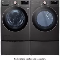 LG - 7.4 Cu. Ft. Stackable Smart Electric Dryer With Steam And Built-In Intelligence - Black Steel -Appliance Shop 5b01edf2 c2f0 551f b577 70381bc733f8