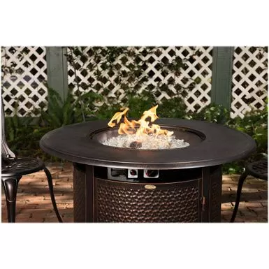Fire Sense - Weyland Round Aluminum LPG Fire Pit - Antique Bronze 4 Fire Sense - Weyland Round Aluminum LPG Fire Pit - Antique Bronze - Image 2