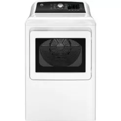 GE - 7.4 Cu. Ft. Front Load Electric Dryer With Sensor Dry - White On White