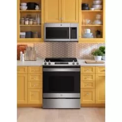 GE - 1.7 Cu. Ft. Over-the-Range Microwave - Stainless Steel -Appliance Shop 5f037a36 d567 5695 a565 b55dc12d86d1