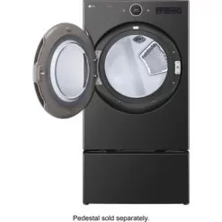 LG - 7.4 Cu. Ft. Stackable Smart Electric Dryer With TurboSteam - Black Steel -Appliance Shop 665d259c 4677 5632 aa40 dd100ede661f