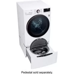 LG - 4.5 Cu. Ft. High-Efficiency Stackable Smart Front Load Washer With Steam And Built-In Intelligence - White -Appliance Shop 66803cc1 66ef 535f bc21 dbed667c4900