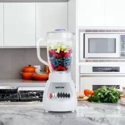 Better Chef 10-Speed 350 Watt 42 Ounce Glass Jar Blender In White - White -Appliance Shop 68928b94 0f84 4df8 9efe 0041d8d5e564