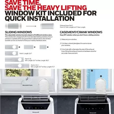 Honeywell - Classic 700 Sq. Ft. Portable Air Conditioner With Dehumidifier - White 8 Honeywell - Classic 700 Sq. Ft. Portable Air Conditioner With Dehumidifier - White - Image 6