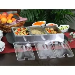 MegaChef Buffet Server & Food Warmer With 3 Sectional Trays - Electric - 3 - Silver -Appliance Shop 68eb39f0 0e82 47d3 954f b9fd3217ecb7