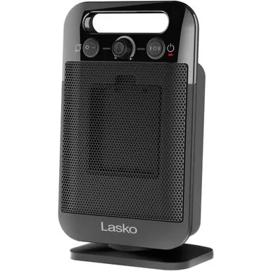 Lasko - 1500-Watt Oscillating Personal Tabletop Ceramic Space Heater With Adjustable Thermostat - Black 4 Lasko - 1500-Watt Oscillating Personal Tabletop Ceramic Space Heater With Adjustable Thermostat - Black - Image 2