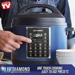 Blue Diamond Ceramic Nonstick, 16-in-1 6QT Electric Pressure Cooker, Slow Cooker, Rice Cooker, Yogurt Maker, Saute, Steamer And More, Programable, Dishwasher Safe Pot, PFAS-Free, Blue -Appliance Shop 696124a3 6a33 41ad a38a 2f4bbe163c45